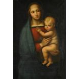 AFTER RAPHAEL MADONNA DEL GRANDUCA   oil on canvas, 81.5 x 55cm,  Florentine carved and gilded frame