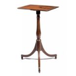 A REGENCY MAHOGANY TRIPOD TABLE, C1800  70cm h; 30 x 42cm ++The top heavily ink stained