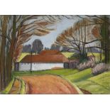 †BERNARD MENINSKY (1891-1950) SUSSEX LANDSCAPE   signed, signed again and inscribed verso, oil on