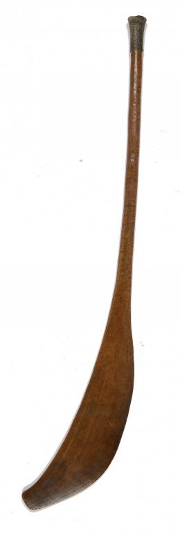 TRIBAL ART.  A WOOD DANCE WAND OR CLUB, POSSIBLY SOLOMAN ISLANDS, 19TH/20TH C  of paddle shape