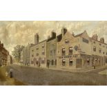 NOTTINGHAM NAIVE ARTIST, FL LATE 19TH C THE CORNER OF ST NICHOLAS STREET AND CASTLEGATE NOTTINGHAM