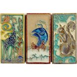 SEVENTY FOUR DUTCH FOUR X TWO INCH  INCH CLOISONNÉ SHIP AND GIRAFFE TILES, DESIGNED BY L E F