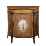 A NEO CLASSICAL STYLE PAINTED MAHOGANY BOW FRONTED COMMODE, MID 20TH C  84cm h; 42 x 84cm ++In