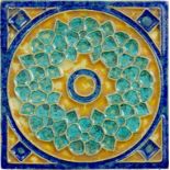 FIFTY-EIGHT DUTCH FOUR INCH CLOISONNÉ 'ROSETTE' TILES DESIGNED BY L E F BODART AND MANUFACTURED BY