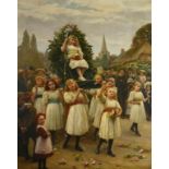 HERBERT WILSON FOSTER (1848-1929) THE PROCESSION OF THE MAY QUEEN signed and dated 1893, oil on