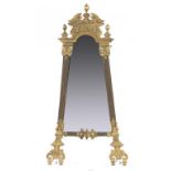 A CONTINENTAL CAST-IRON RENAISSANCE REVIVAL MIRROR, C1870 112cm h, 55.5cm w, indistinct maker's