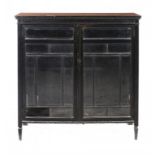 AN AESTHETIC MOVEMENT EBONISED CABINET IN THE MANNER OF E W GODWIN, C1880  107cm h; 40 x 107cm ++One