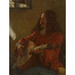 WILLIAM JOHN WAINWRIGHT, RWS (1855-1931) THE LUTE PLAYER oil on panel, 19 x 14.5cm ++In fine