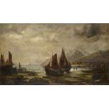 HARRY MILLSON HUNT (1830-1903) THE COAST OF DEVON signed, oil on canvas, 60 x 105cm  ++In good