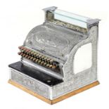 A CHROMIUM PLATED NATIONAL CASH REGISTER, EARLY 20TH C  sterling (pre decimal), 43cm h ++In