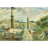 †RONALD OSSORY DUNLOP, RA (1894-1973) CORNISH TIN MINES   signed, oil on canvas, 50 x 70cm ++In fine