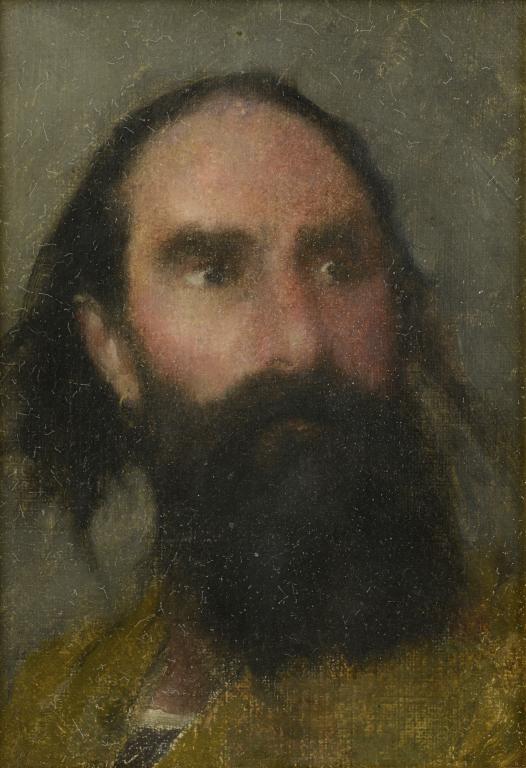 WILLIAM JOHN WAINWRIGHT, RWS (1855-1931)   HEAD OF A   MAN oil on canvas, 18 x 12.5cm ++In fine