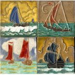 SIXTY-EIGHT DUTCH FOUR INCH CLOISONNÉ TILES, VARIOUS DESIGNS   BY L E F BODART AND MANUFACTURED BY