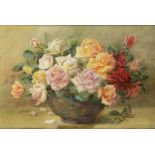 †REBECCA ANNE FOSTER (1867-1951) ROSES signed, watercolour, 37 x 54.5cm ++In good unfaded