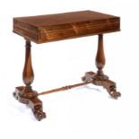 A VICTORIAN ROSEWOOD BAGATELLE TABLE  the baize lined fold-over top with nine numbered boxwood