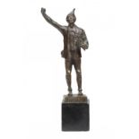 A GERMAN BRONZE SCULPTURE OF KRIEGSERZAHLUNG, C1912  cast from a model by Else von Beck, rich