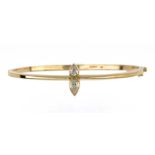 A DIAMOND SET 18CT GOLD BRACELET  with two pear shaped diamonds, London 1981 ++In excellent