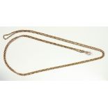 A 19TH CENTURY GOLD MUFF CHAIN, 26.3G