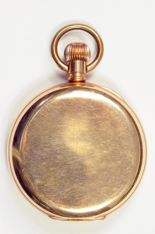 A GOLD PLATED KEYLESS LEVER HALF HUNTING CASED WATCH - Image 4 of 4
