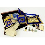 A QUANTITY OF MASONIC REGALIA, TO INCLUDE NEWSTEAD LODGE NOTTINGHAM N055, SILVER CENTENARY JEWEL