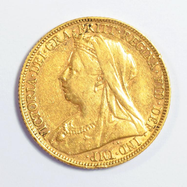 GOLD COINS.  SOVEREIGN 1900M AND HALF SOVEREIGN 1898 - Image 3 of 4