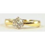 A DIAMOND SOLITAIRE RING IN GOLD, MARKED 750, 6.5G, WITH EGL DIAMOND CERTIFICATE: "1.03CT, VS1, K
