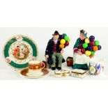 A PAIR OF ROYAL DOULTON FIGURES OF BALLOON SELLERS, ETC