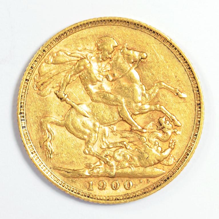 GOLD COINS.  SOVEREIGN 1900M AND HALF SOVEREIGN 1898 - Image 4 of 4