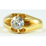 A DIAMOND SOLITAIRE RING IN 18CT GOLD, CHESTER 1924, 8.1G GROSS