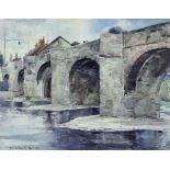 TREVOR OWEN MAKINSON - THE WYE BRIDGE, SIGNED AND DATED MARCH 1944, WATERCOLOUR