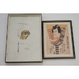Two oriental prints, Utagana Kunisada an