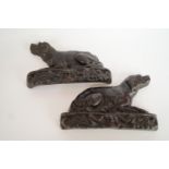 Two cast iron mantel gun dogs