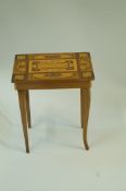 An inlaid sewing table