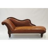 A 20th century chaise longue, upholstere