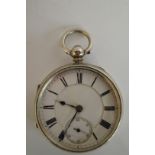 Silver keywind pocket watch, Chester 190