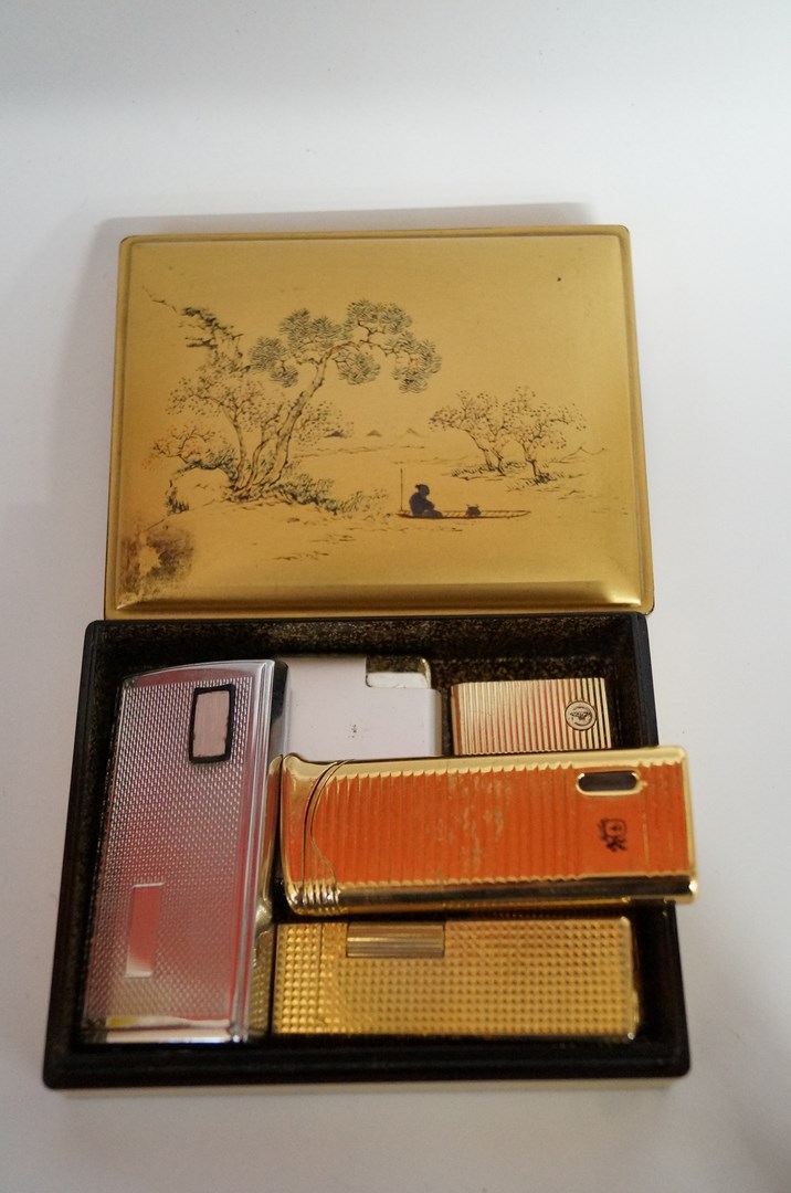 A lacquer box and lighter