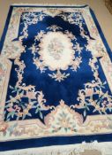 A blue Chinese rug