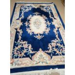 A blue Chinese rug