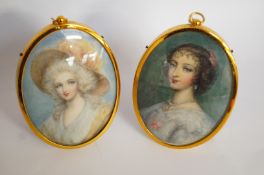 A pair of early 20th century painted por