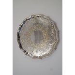 A silver plated salver and comport