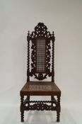A decorative 20th century carved chair