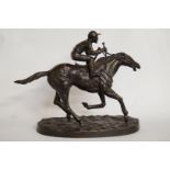 A 20th century bronze of a jockey and ra