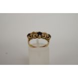 A 9ct gold hallmarked sapphire and diamo