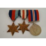 Three unnamed WWII medals