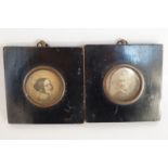 A pair of framed portraits miniatures