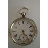 Silver keywind pocket watch, Burke Kilbu