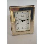 Harrods silver hallmarked alarm clock