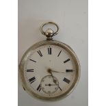 Silver keywind pocket watch, Chester 189