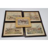 A set of four 19th century framed huntin