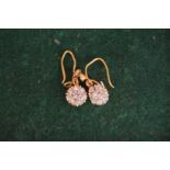 A pair of 9ct gold drop earrings